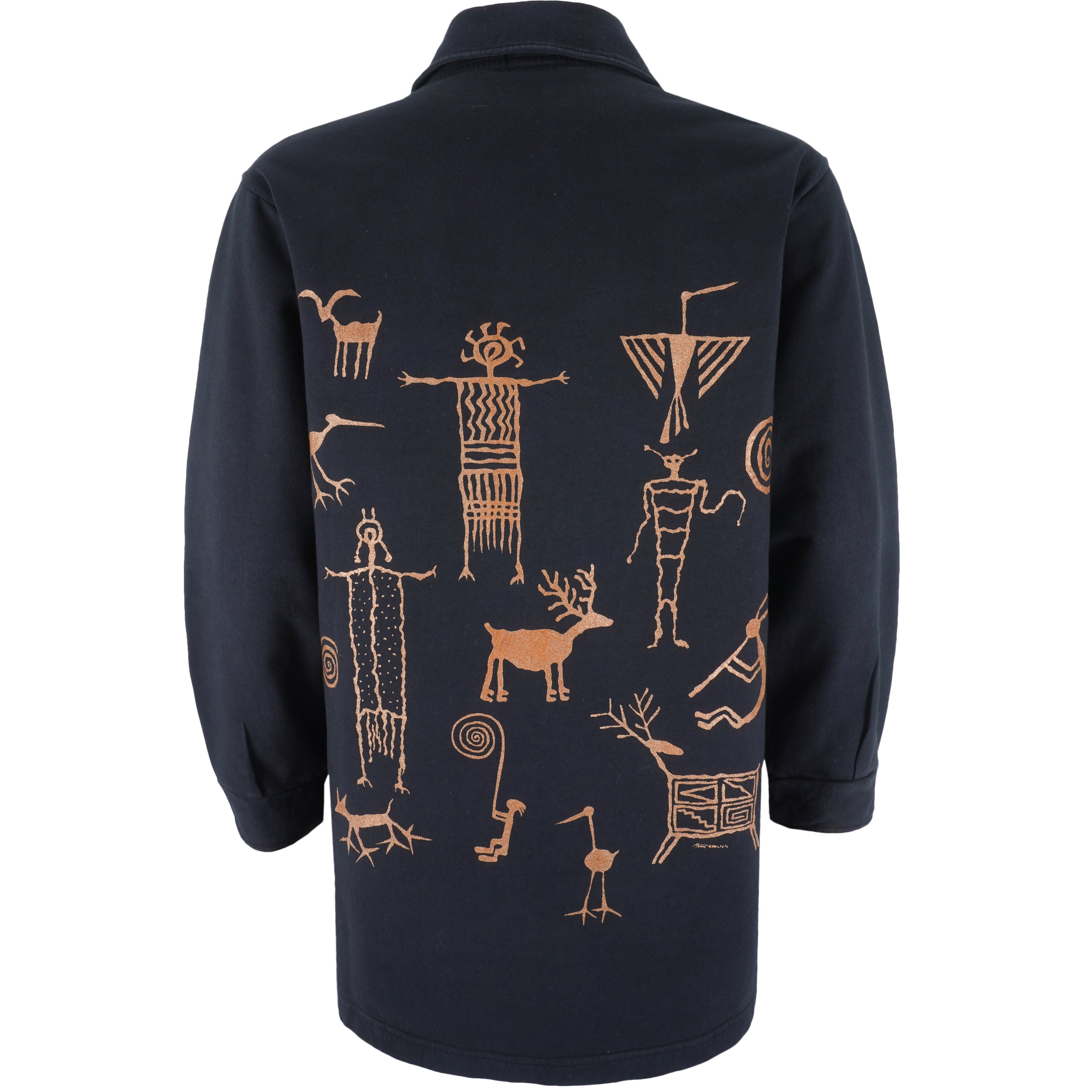 Vintage - Native Drawing Long Sleeved Shirt X-Large Vintage Retro
