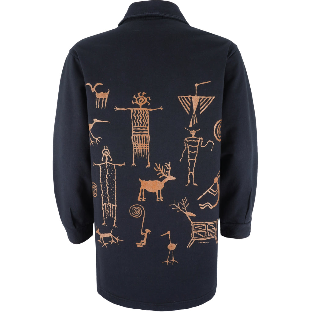 Vintage - Native Drawing Long Sleeved Shirt X-Large Vintage Retro