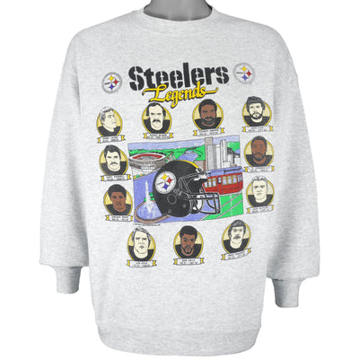 NFL - Pittsburgh Steelers Legends Caricature Crew Neck Sweatshirt 1990s X-Large