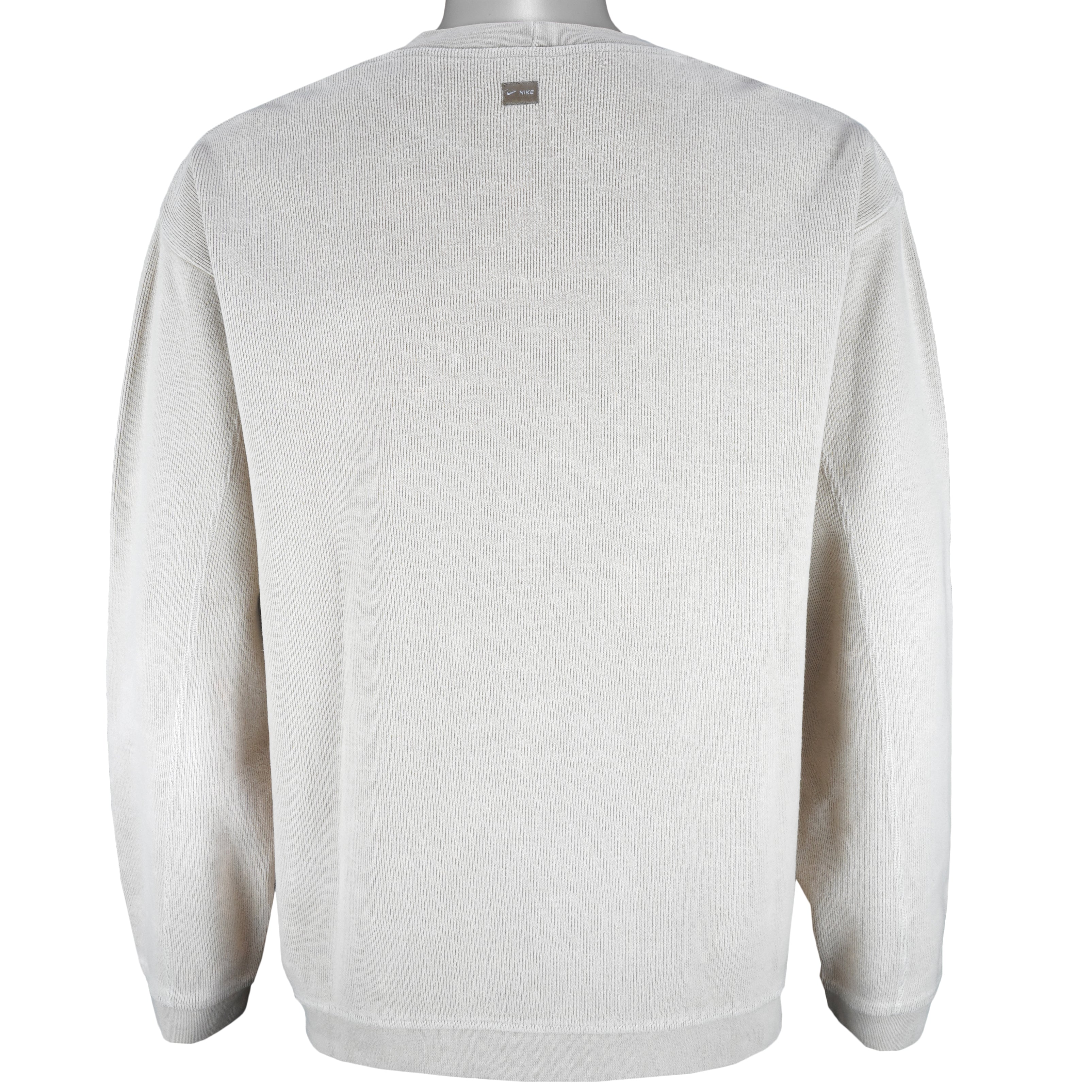 Nike - Light Grey Crew Neck Sweatshirt 1990s Large Vintage Retro