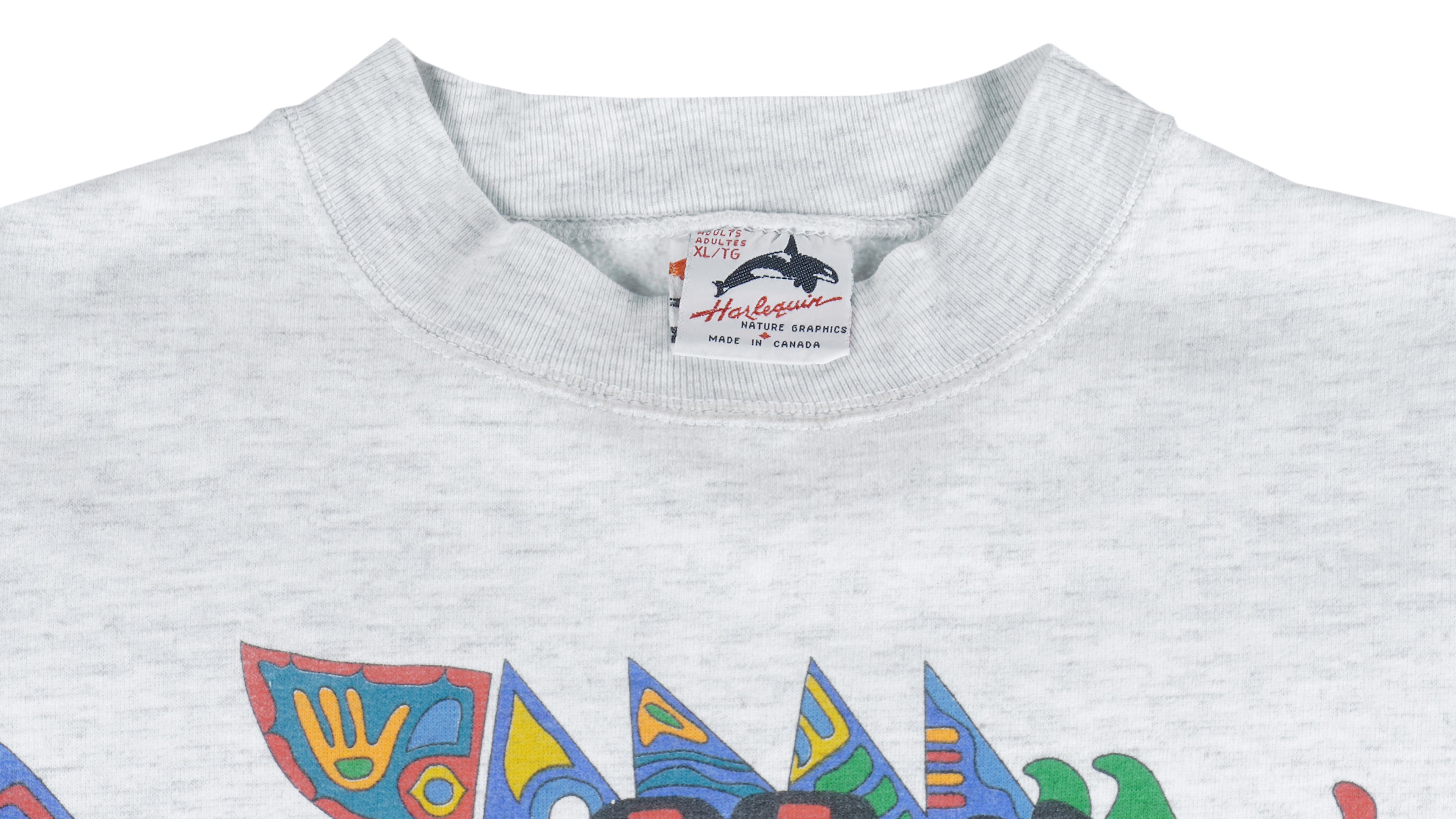 Vintage - Masks Of Northwest Coast Crew Neck Sweatshirt 1990s X-Large Vintage Retro