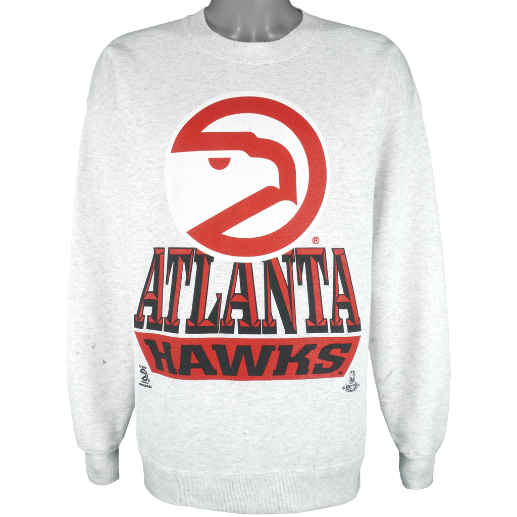 NBA (Home Team) - Atlanta Hawks  Crew Neck Sweatshirt 1990s X-Large Vintage Retro Basketball