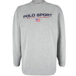 Ralph Lauren (Polo Sport) - Grey Spell-Out Crew Neck Sweatshirt 1990s X-Large