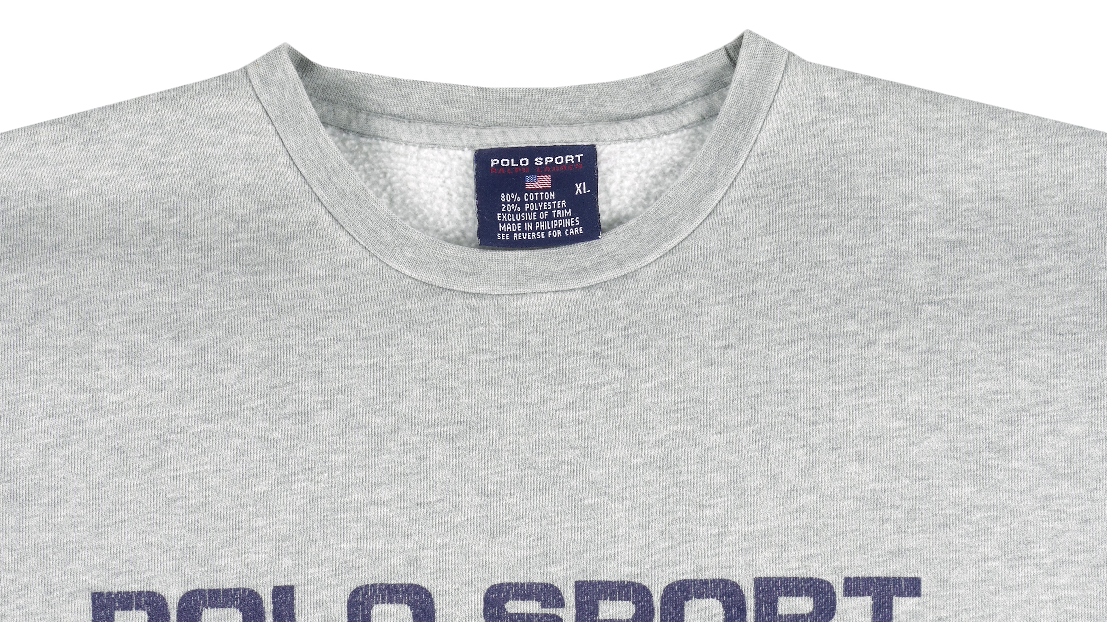 Ralph Lauren (Polo Sport) - Grey Spell-Out Sweatshirt 1990s X-Large Vintage Retro