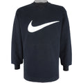 Nike - Black Big Logo Crew Neck Sweatshirt 1990s Small Vintage Retro