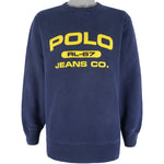 Ralph Lauren (Polo) - Blue Polo Jeans Co. Spell-Out Sweatshirt 1990s Large Vintage Retro