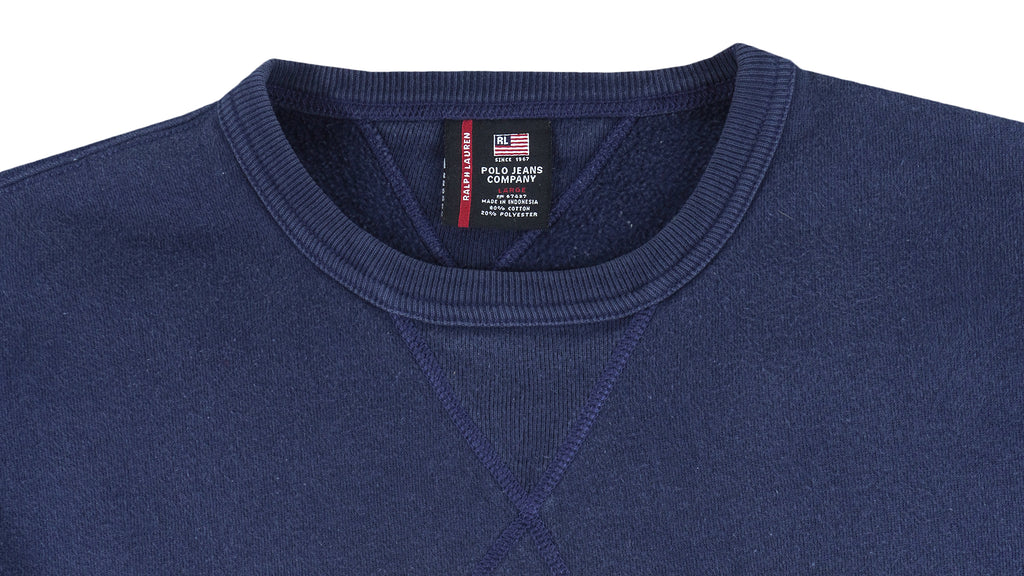 Ralph Lauren (Polo) - Blue Polo Jeans Co. Spell-Out Sweatshirt 1990s Large Vintage Retro