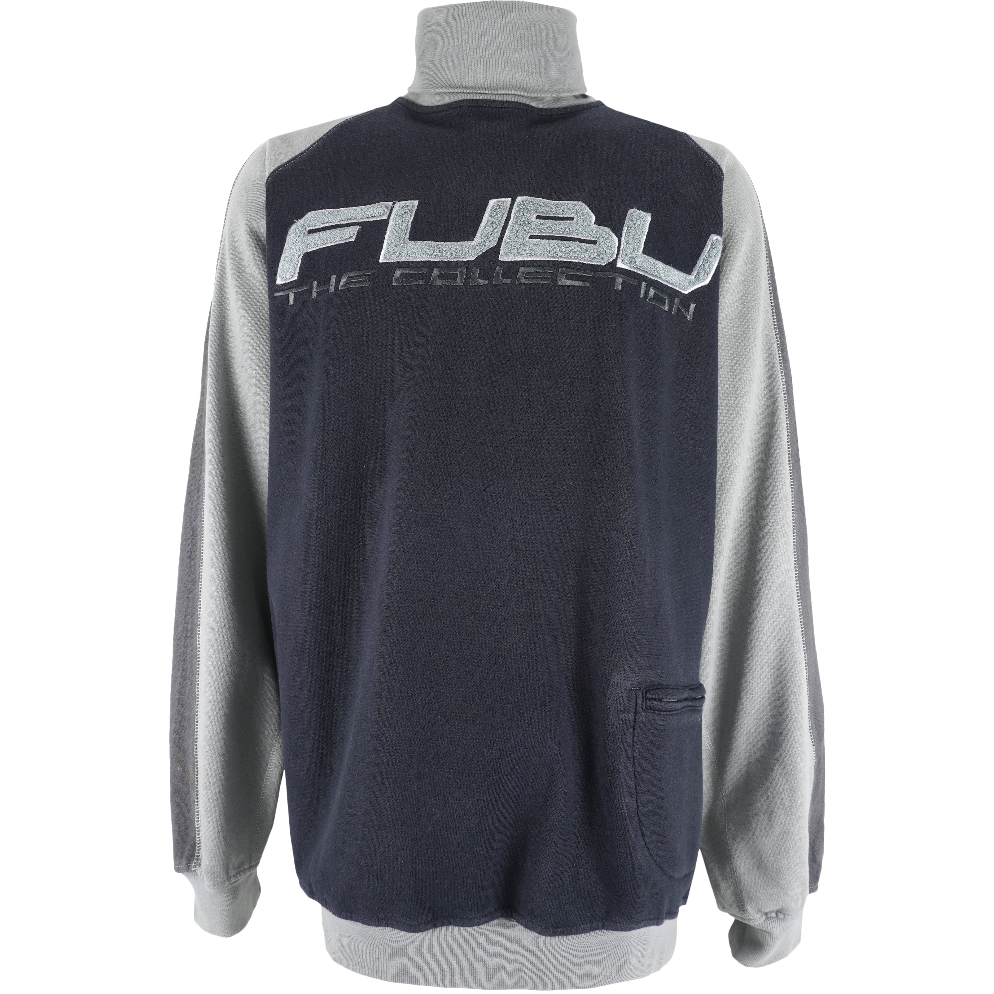 FUBU - Black Spell-Out Turtleneck Sweatshirt 1990s XX-Large Vintage Retro