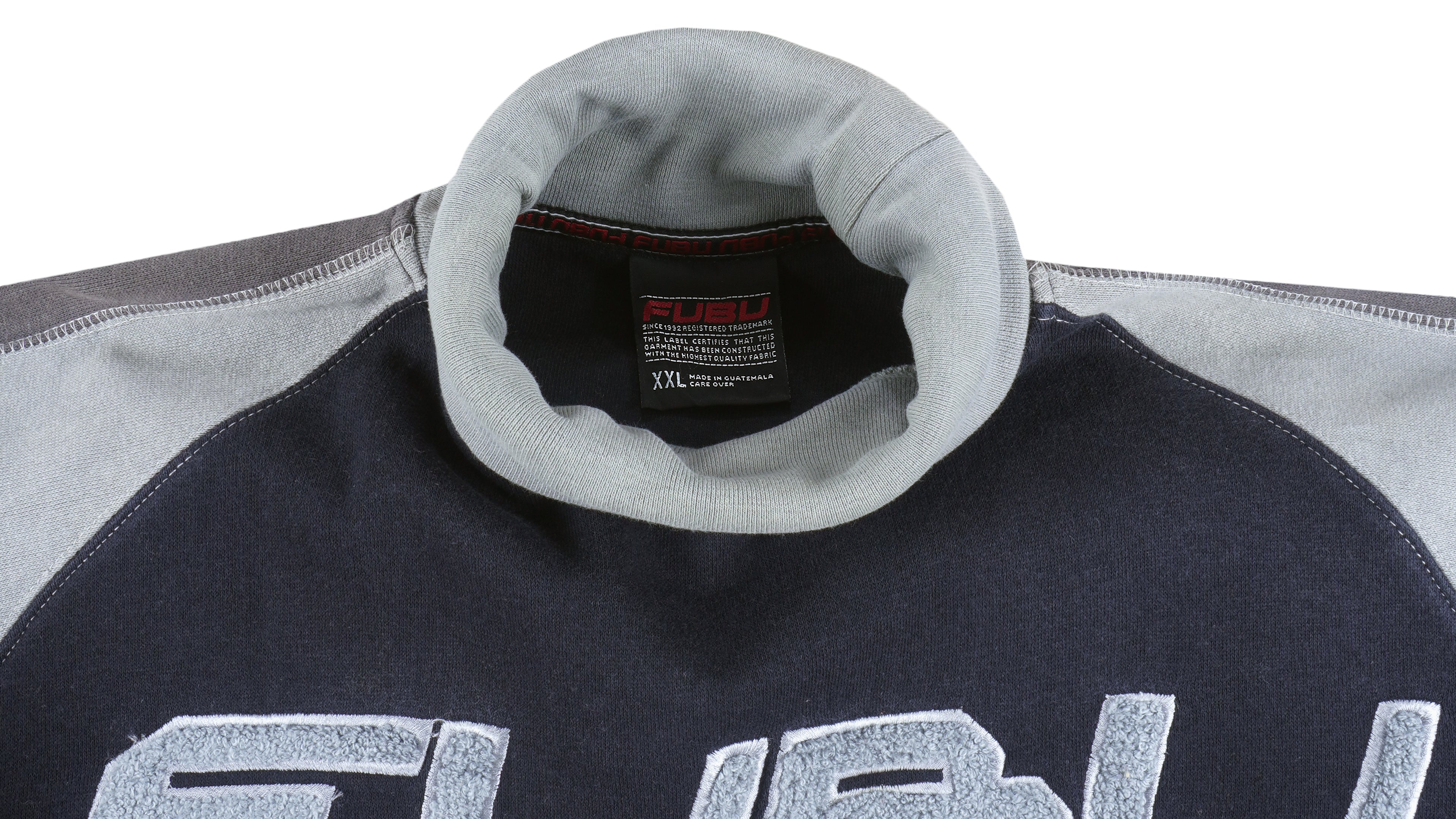 FUBU - Black Spell-Out Turtleneck Sweatshirt 1990s XX-Large Vintage Retro