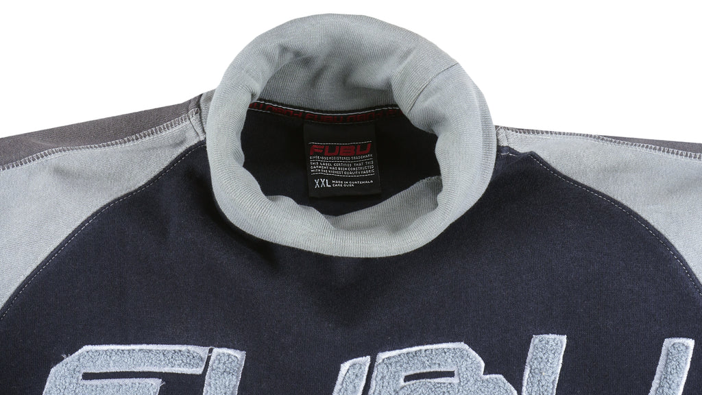 FUBU - Black Spell-Out Turtleneck Sweatshirt 1990s XX-Large Vintage Retro