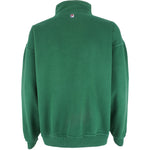 Fila - Green 1/4 Zip Embroidered Sweatshirt 1990s X-Large Vintage Retro