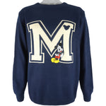 Disney - Mickey Navy Blue Crew Neck Knitted Sweatshirt 2000s X-Large