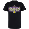 NBA (M&O Knits) - Los Angeles Lakers Spell-Out T-Shirt 2001 Medium Vintage Retro Basketball