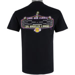 NBA (M&O Knits) - Los Angeles Lakers Spell-Out T-Shirt 2001 Medium Vintage Retro Basketball
