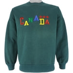 Vintage (Quality Goods) - Green Canada Embroidered Sweatshirt 1990s Medium