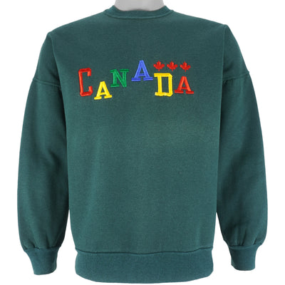 Vintage (Quality Goods) - Green Canada Embroidered Sweatshirt 1990s Medium