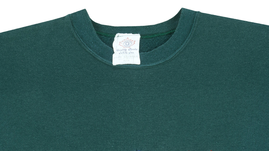 Vintage (Quality Goods) - Green Canada Sweatshirt 1990s Medium Vintage Retro
