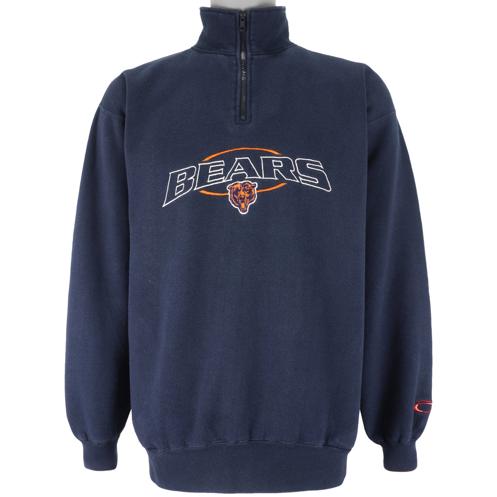 NFL (Cadre Athletic) - Chicago Bears 1/4 Zip Sweatshirt 1990s Large Vintage Retro Football