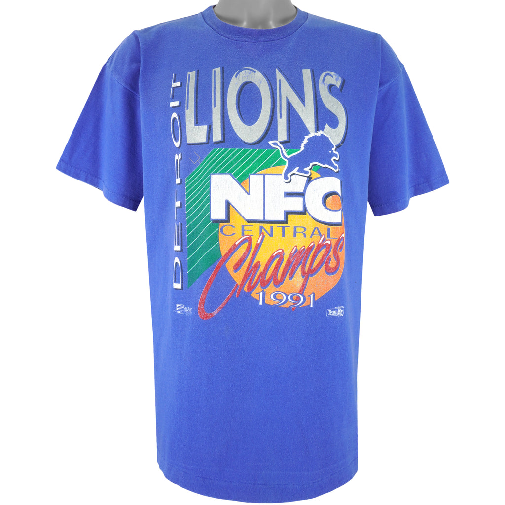 NFL (Salem) - Detroit Lions Big Logo T-shirt 1991 X-Large Vintage Retro Football