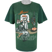 NCAA (Nutmeg) - Miami Hurricane Spell-Out T-shirt 1990s Large Vintage Retro Football College