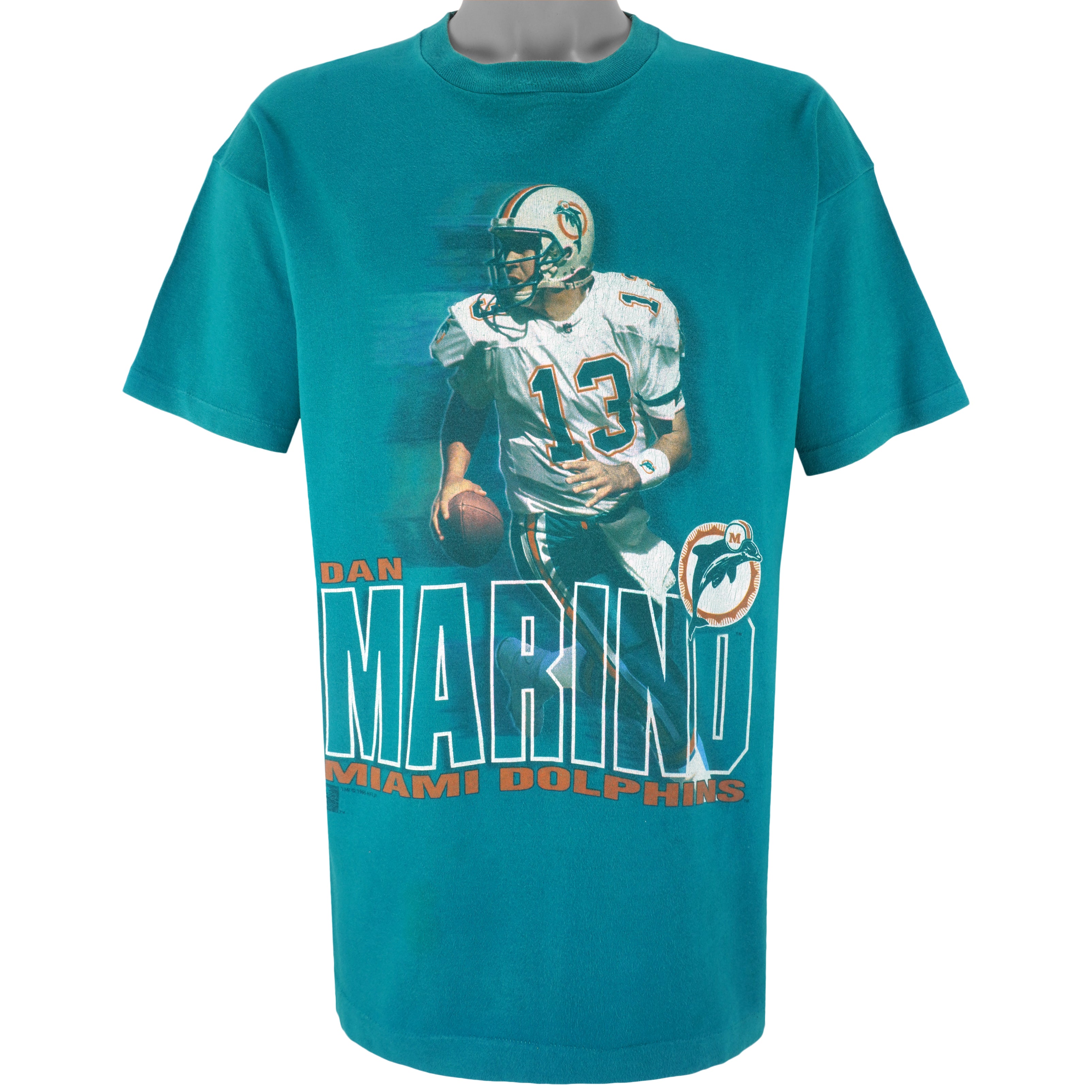 NFL (Salem) - Miami Dolphins, Dan Marino Spell-Out T-Shirt 1995 X-Large Vintage Retro Football