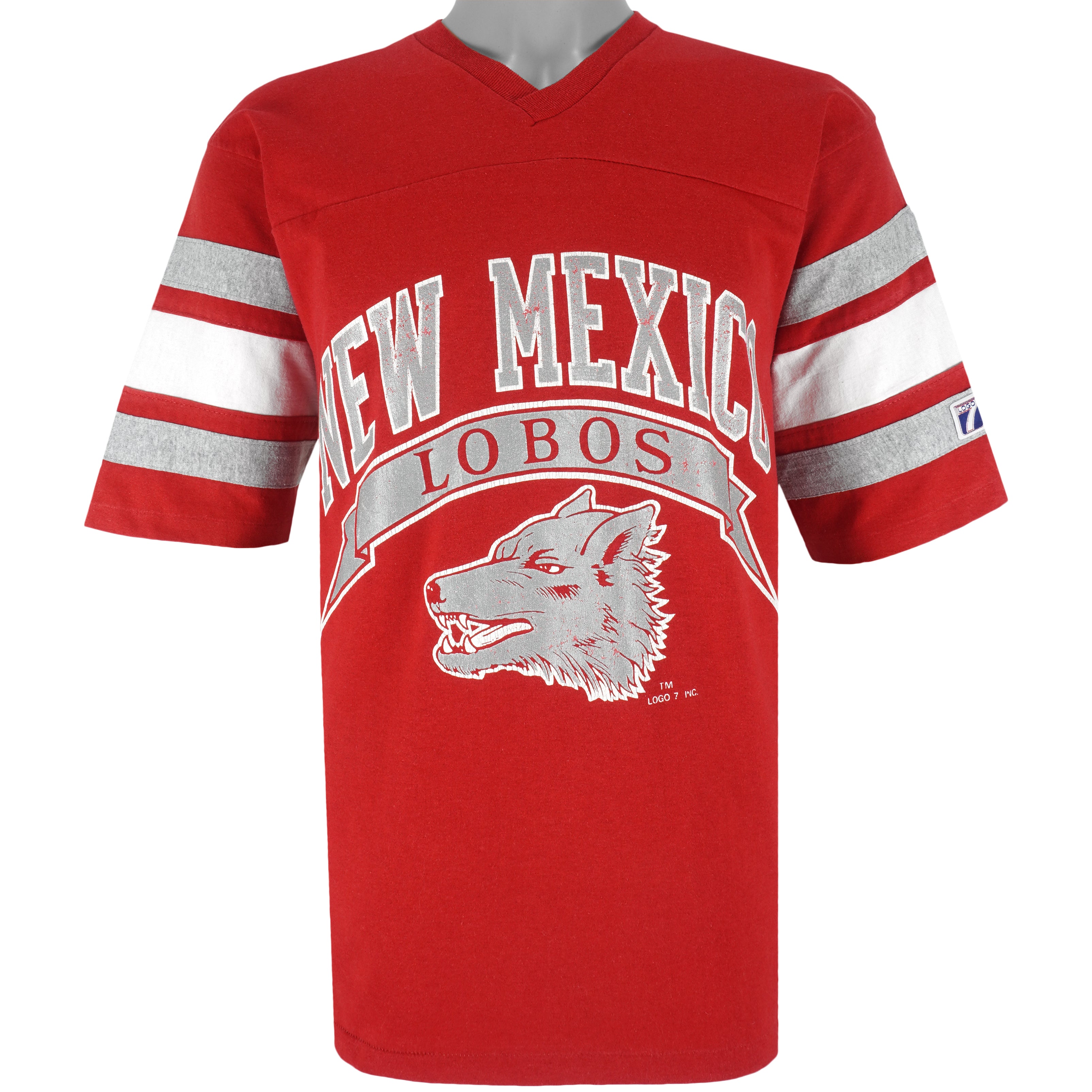 NCAA (Logo 7) - New Mexico Lobos Spell-Out Football Jersey 1990s Large Vintage Retro Football