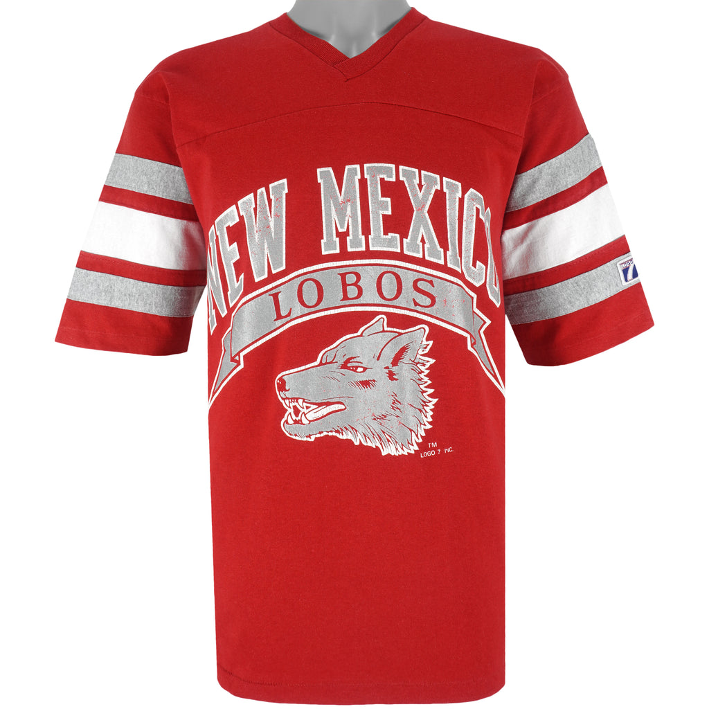 NCAA (Logo 7) - New Mexico Lobos Spell-Out Football Jersey 1990s Large Vintage Retro Football