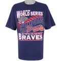 MLB (Logo 7) - Atlanta Braves Spell-Out T-Shirt 1995 X-Large Vintage Retro Baseball