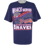 MLB (Logo 7) - Atlanta Braves Spell-Out T-Shirt 1995 X-Large Vintage Retro Baseball