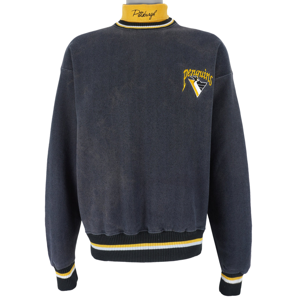 NHL (The Game) - Pittsburgh Penguins Turtleneck Sweatshirt 1990s Large Vintage Retro Hockey