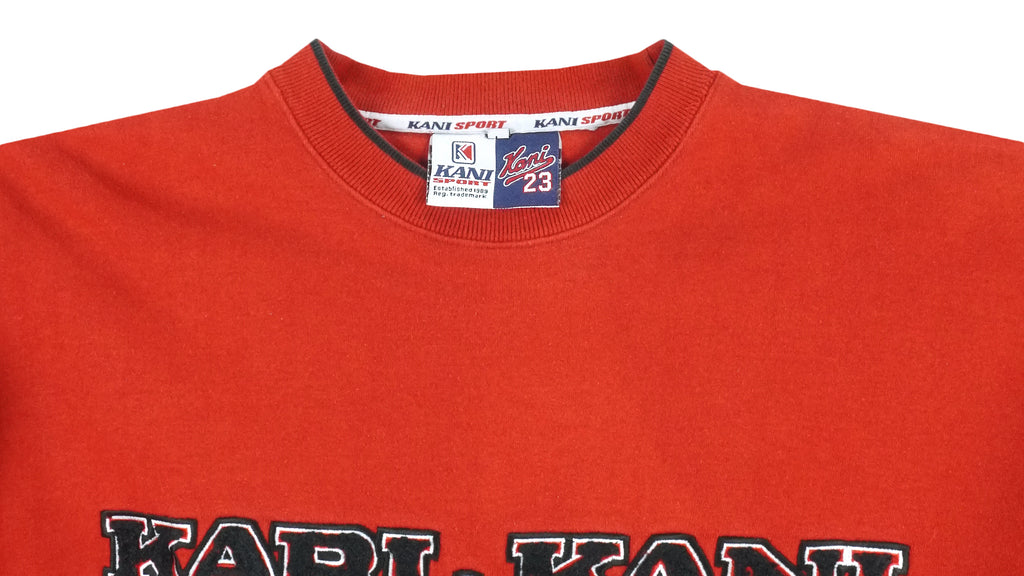Karl Kani - Red Embroidered Crew Neck Sweatshirt 1990s Large