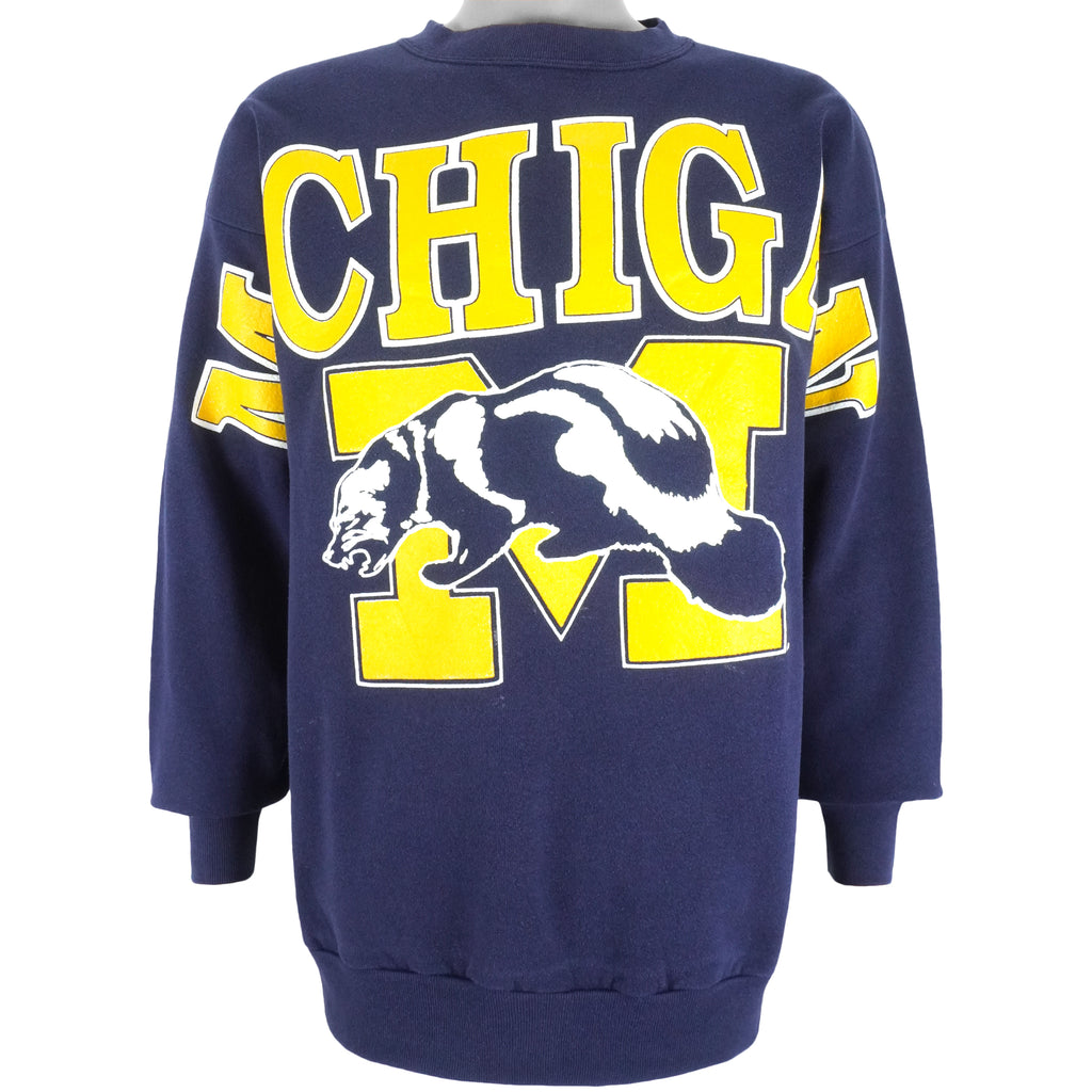 NCAA (TNT) - Michigan Wolverines Big Spell-Out Sweatshirt 1990s XX-Large Vintage Retro College
