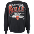 NBA (Logo 7) - Black Chicago Bulls Crew Neck Sweatshirt 1990s Large Vintage Retro Basketball
