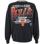 NBA (Logo 7) - Black Chicago Bulls Crew Neck Sweatshirt 1990s Large Vintage Retro Basketball