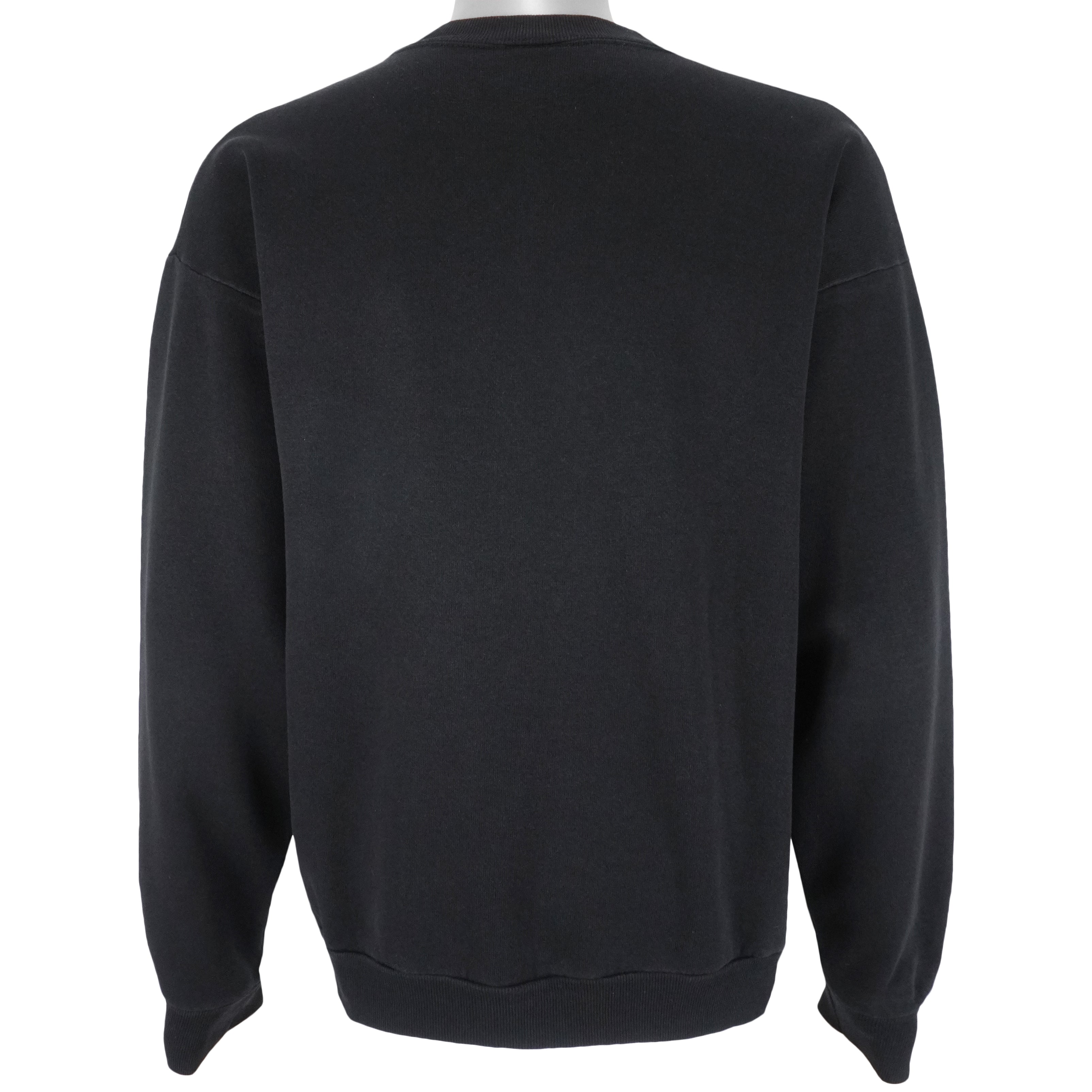 NBA (Logo 7) - Black Chicago Bulls Crew Neck Sweatshirt 1990s Large Vintage Retro Basketball