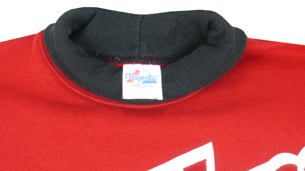 NHL (Majestic) - Detroit Red Wings Turtleneck Sweatshirt 1990s Large Vintage Retro Hockey