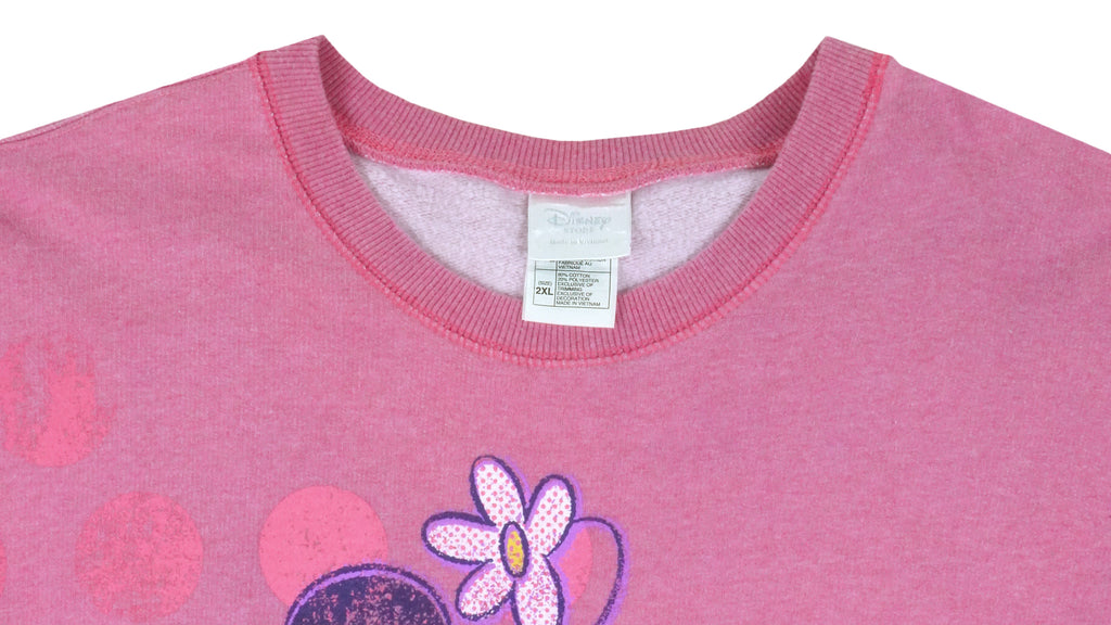 Disney - Pink Minnie Mouse Crew Neck Sweatshirt 1990s XX-Large Vintage Retro