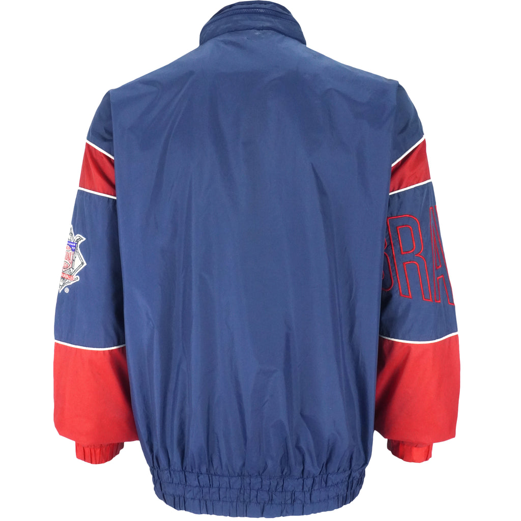 Starter - Atlanta Braves Zip-Up Windbreaker 1990s Large Vintage Retro Baseball