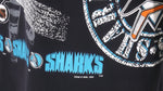 NHL (Waves) - San Jose Sharks, Slap Shot T-Shirt 1991 Large Vintage Retro Hockey