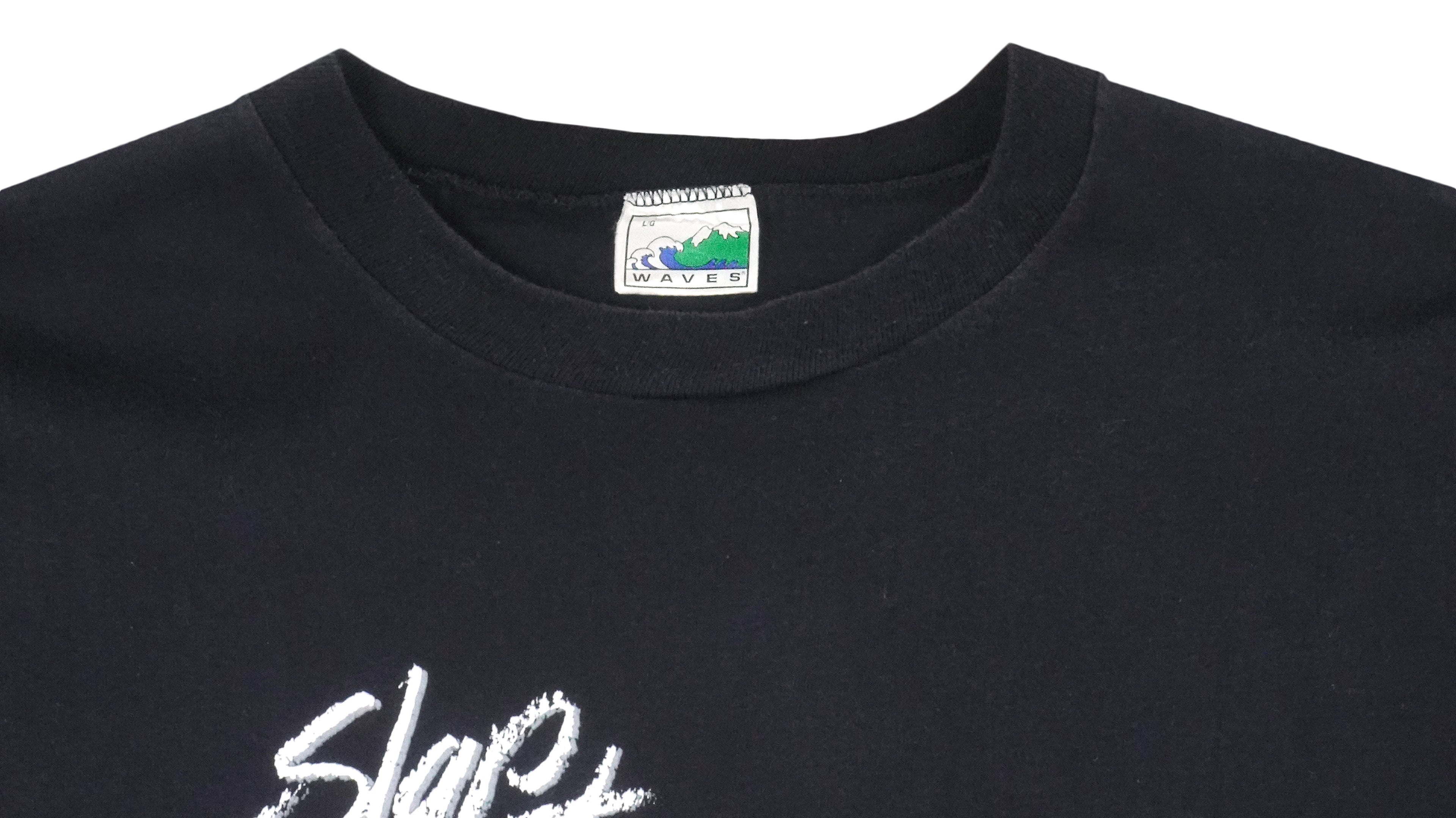 NHL (Waves) - San Jose Sharks, Slap Shot T-Shirt 1991 Large Vintage Retro Hockey