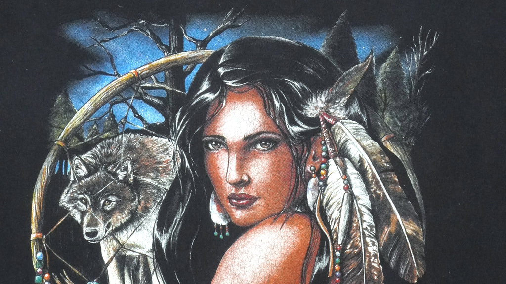 Vintage (Delta) - Black Native Americans T-Shirt 1990s Large Vintage Retro