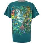 Vintage (Habitat) - Green Rain Forest T-Shirt 1990s Large Vintage Retro