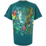Vintage (Habitat) - Green Rain Forest T-Shirt 1990s Large Vintage Retro