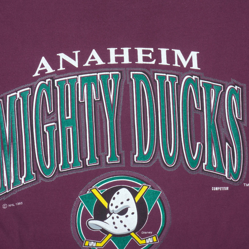 NHL (Competitor) - Anaheim Mighty Ducks  T-Shirt 1993 X-Large Vintage Retro Hockey
