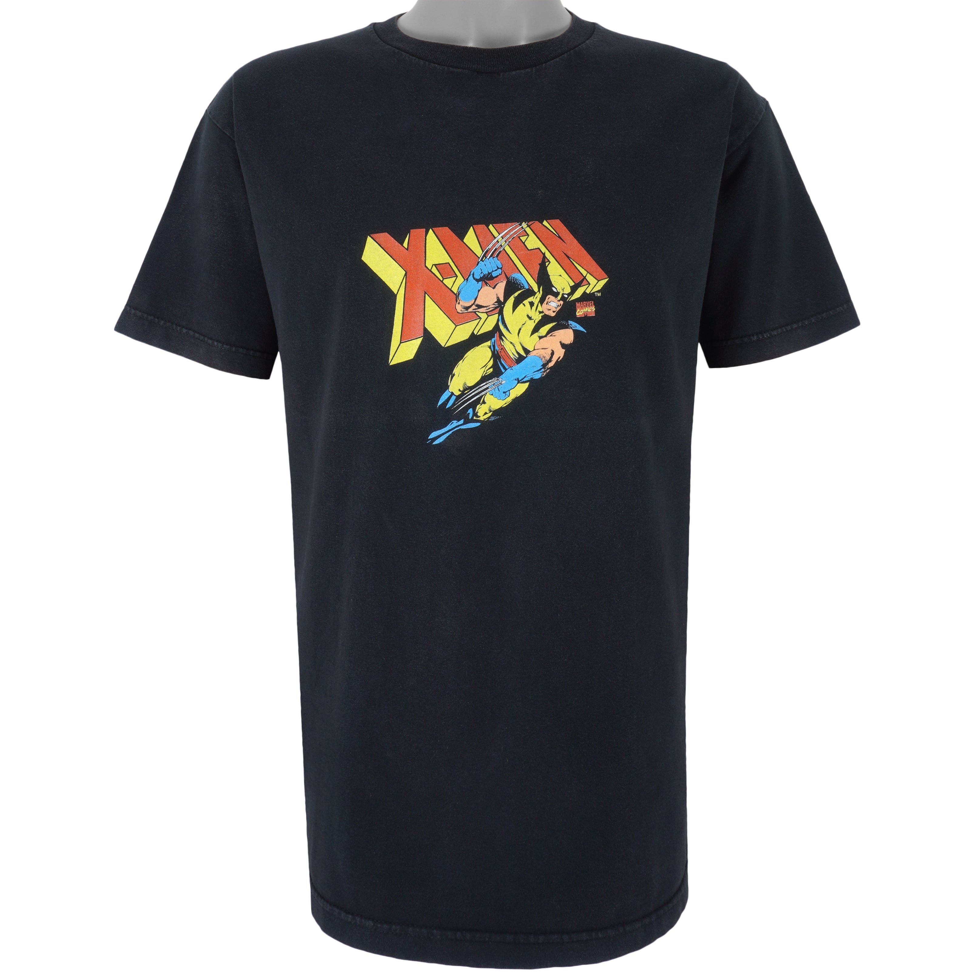Marvel - Black X-Men Wolverine Printed T-Shirt 1990s Large Vintage Retro