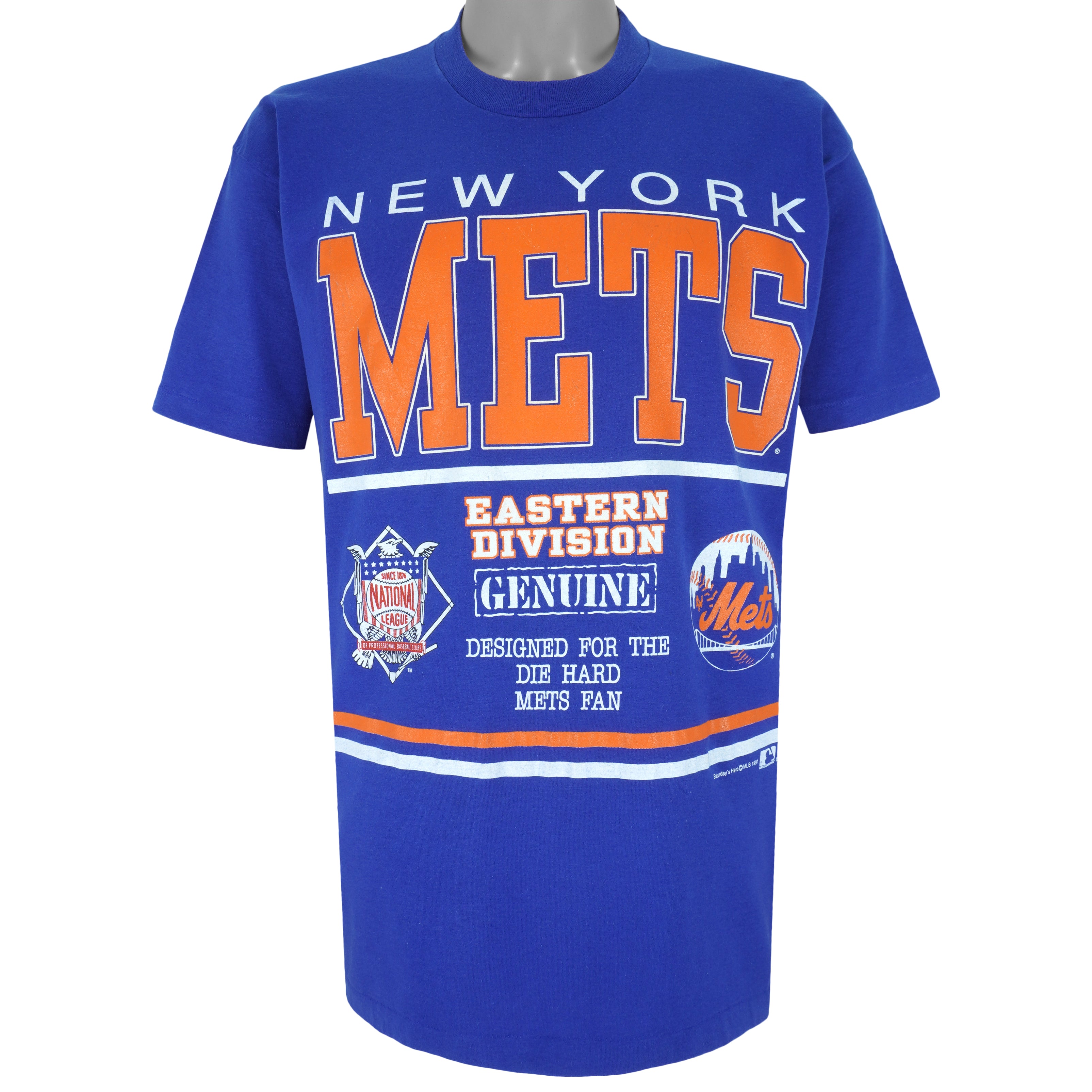 Vintage MLB (Nutmeg) - New York Giants (Mets) Single Stitch T-Shirt 1991 Large
