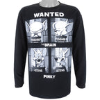 Vintage - Pinky & The Brain, Wanted Crew Neck Sweatshirt 1990s X-Large Vintage Retro