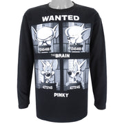 Vintage - Pinky & The Brain, Wanted Crew Neck Sweatshirt 1990s X-Large Vintage Retro