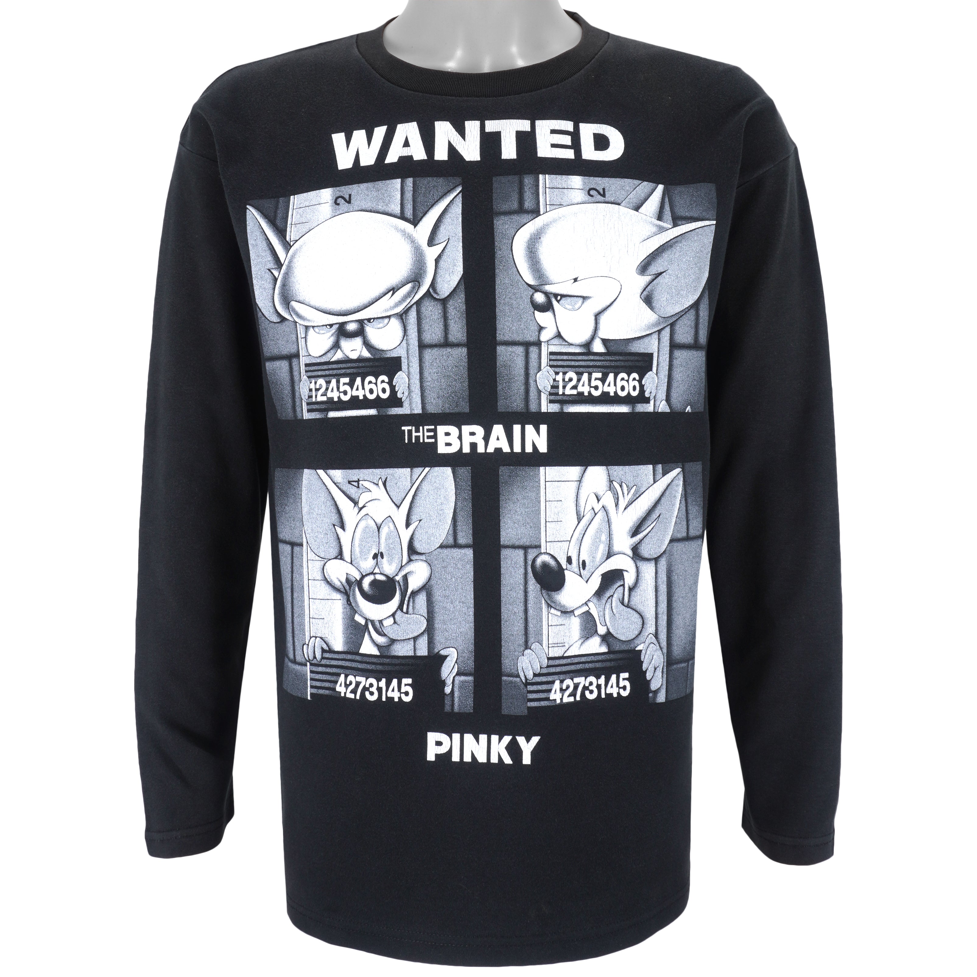 Vintage - Pinky & The Brain, Wanted Crew Neck Sweatshirt 1990s X-Large Vintage Retro