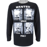 Vintage - Pinky & The Brain, Wanted Crew Neck Sweatshirt 1990s X-Large Vintage Retro